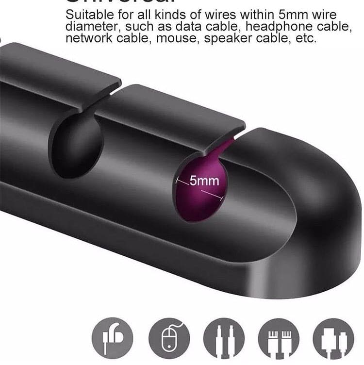 Silicone Cable Organizer Clips, Silicone Cable Holder, Self Adhesive Power Cord Holder Silicone Cable Organizer Clips, Silicone Cable Holder, Self Adhesive Power Cord Holder